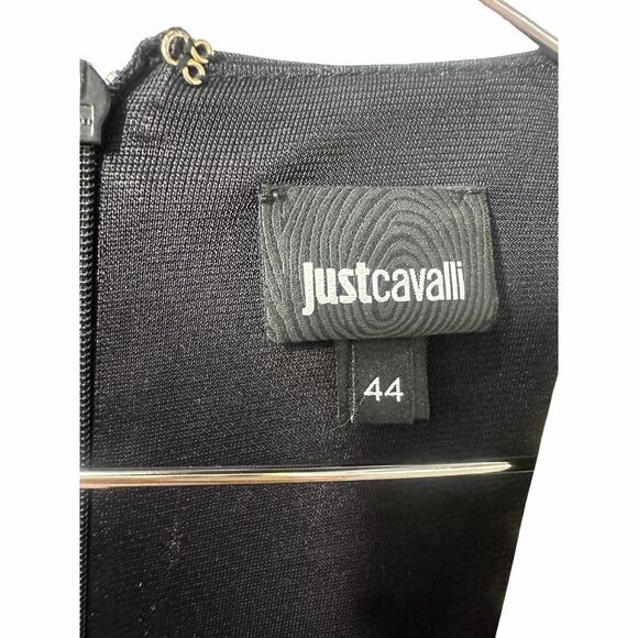 Just Cavalli Floral Print Cap Sleeve Sheath Mini Dress Black Size 44 - Picture 5 of 6